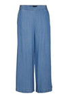 Vero Moda Bree Wide Culotte Trousers, Blue Denim