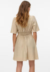 Vero Moda Melaney Button Short Dress, Beige