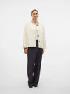 Aware by Vero Moda Button Up Textured Jacket, Cream