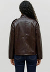 Vero Moda Callie Croc Faux Leather Jacket, Brown