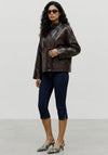 Vero Moda Callie Croc Faux Leather Jacket, Brown