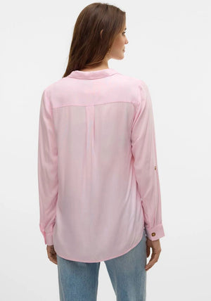 Vero Moda Bumpy Pocket Detail Shirt, Pink