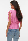 Vero Moda Vido Frill Denim Top, Pink