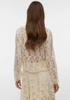 VMSALLY LACE LS V-NECK TOP WVN  EXP
