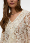 VMSALLY LACE LS V-NECK TOP WVN  EXP