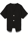Vero Moda Sonja Button Front Top, Black