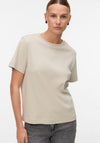 Vero Moda AWARE Naima Basic Round Neck T-Shirt, Beige