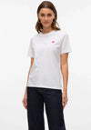 Vero Moda Paulina Short Sleeve Heart T Shirt, White