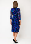 Via Veneto Mesh Diamante Buckle Dress, Blue Multi