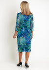 Via Veneto Peacock Inspired Mesh Midi Dress, Green