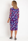 Via Veneto Print Mesh Midi Dress, Blue & Red