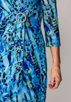 Via Veneto Abstract Animal Print Midi Dress, Blue