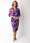Via Veneto Abstract Floral Print Midi Dress, Pink