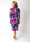 Via Veneto Abstract Floral Print Midi Dress, Pink