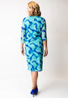 Via Veneto Abstract Print Midi Dress, Green