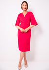 Via Veneto Juno Wrap Penicil Midi Dress, Pink