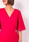 Via Veneto Juno Wrap Penicil Midi Dress, Pink