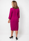 Via Veneto Liberty Embellished Neck Shift Dress, Cherry Pink