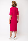 Via Veneto Embellished Detail Midi Dress, Majenta