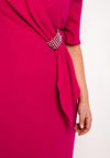 Via Veneto Sonia Embellished Side Midi Dress, Magenta
