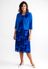 Via Veneto Bolero & Dress Two Piece Outfit, Cobalt Blue