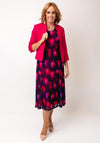 Via Veneto Abstract A-Line Dress & Bolero Set, Pink