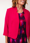 Via Veneto Abstract A-Line Dress & Bolero Set, Pink