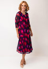 Via Veneto Abstract A-Line Dress & Bolero Set, Pink