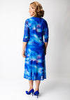 Via Veneto Abstract Print Dress and Bolero Set, Blue