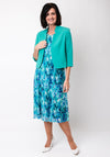 Via Veneto Bolero & Dress Two Piece Outfit, Jade Green