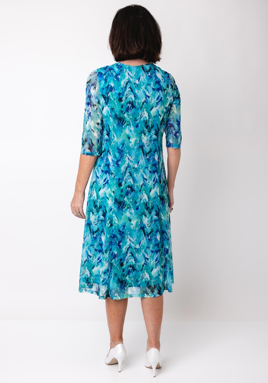 Via Veneto Bolero & Dress Two Piece Outfit, Jade Green - McElhinneys