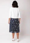Via Veneto Polka Dot Dress and Bolero Set, Navy and White