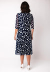 Via Veneto Polka Dot Dress and Bolero Set, Navy and White
