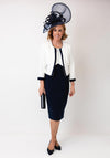 Via Veneto Mila Pencil Dress and Jacket, Navy & White
