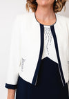 Via Veneto Mila Pencil Dress and Jacket, Navy & White