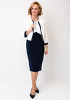 Via Veneto Mila Pencil Dress and Jacket, Navy & White