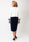 Via Veneto Mila Pencil Dress and Jacket, Navy & White