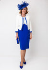 Via Veneto Mila Pencil Dress and Jacket, Royal Blue & White