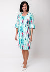 Via Veneto Marble Print Dress, Green