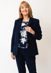 Via Veneto Dolores Tailored Button Up Blazer, Navy