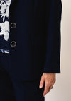 Via Veneto Dolores Tailored Button Up Blazer, Navy