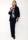 Via Veneto Jersey Jacket and Trousers Suit, Navy