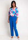 Via Veneto V-Neck Spotted Blouse, Cornflower