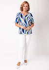 Via Veneto Abstract Print Blouse, Blue Multi