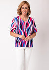 Via Veneto Abstract Print Blouse, Purple Multi
