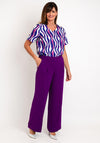 Via Veneto V-Neck Zebra Print Top, Purple