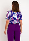 Via Veneto V-Neck Zebra Print Top, Purple