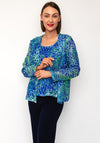Via Veneto Abstract Print Jacket and Top Twinset, Blue