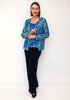 Via Veneto Abstract Print Jacket and Top Twinset, Blue