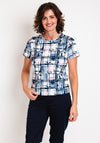 Via Veneto Abstract Print Jacket & Top Twinset, Pink Navy